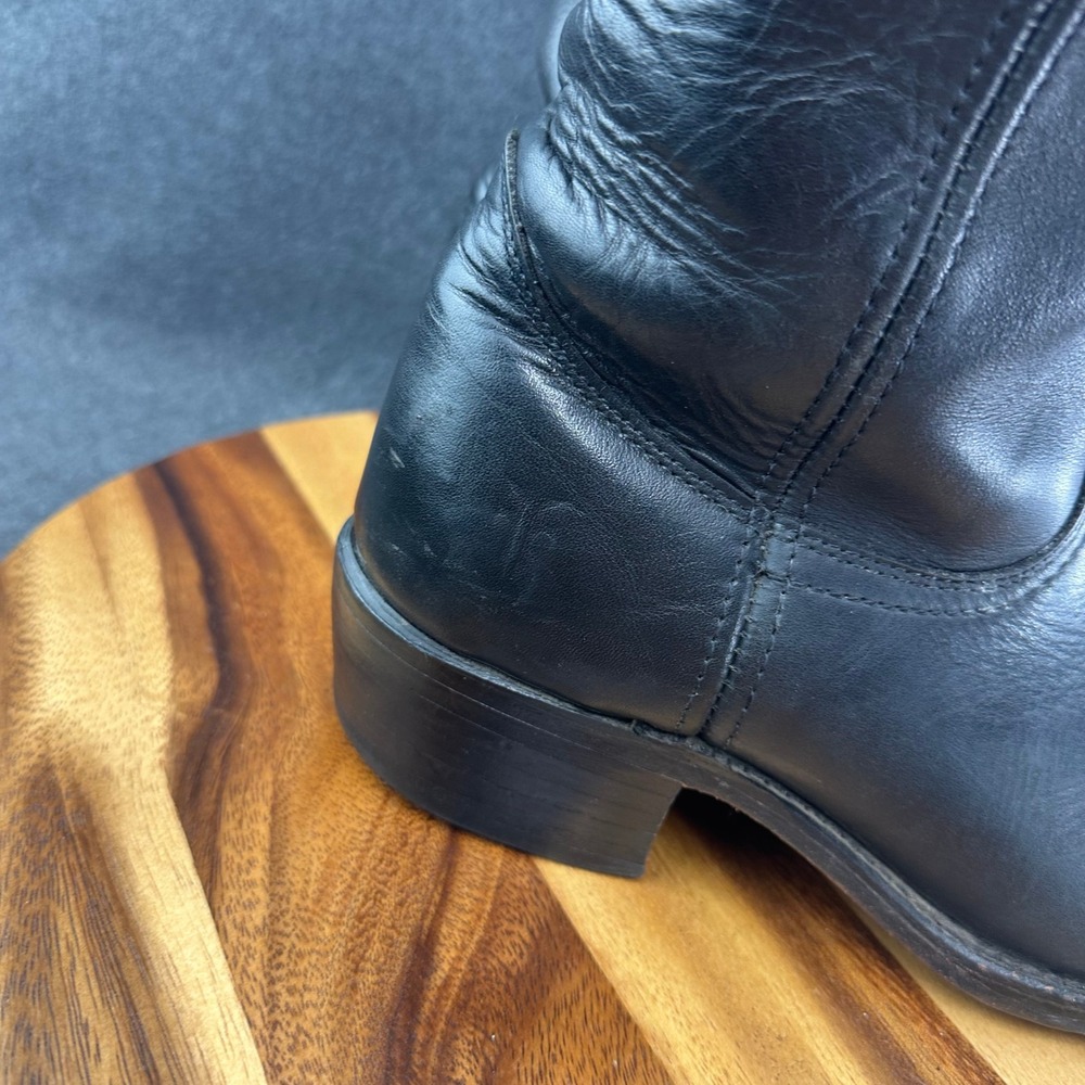 Mens Frye Cavalry 12L 87410 Black Leather Pull On Boots Size 8.5 M USA Made - Picture 3 of 10